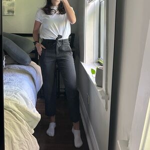 Women's Black Striped Work Pants